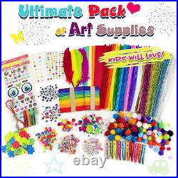 1000pcs Complete DIY Art Supplies for Kids Crafting Set Portable Folding Box