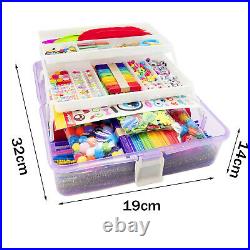 1000pcs Complete DIY Art Supplies for Kids Crafting Set Portable Folding Box
