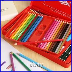 100 Oily Colored Pencils Tin Box Set For Artist School Sketch Drawing Pencil Art