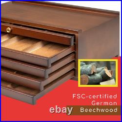 10-Drawer Art Supply Storage Box, Beech Wood Art Box, Large Capacity Wooden Penc