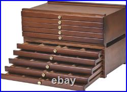 10-Drawer Art Supply Storage Box, Beech Wood Art Box, Large Capacity Wooden Penc