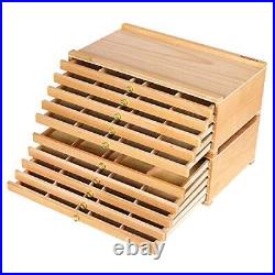 10-Drawer Artist Supply Storage Box Large 10-Drawer Storage Box Beechwood