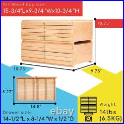 10-Drawer Artist Supply Storage Box Large Capacity Multi-Function Beech-Wood P