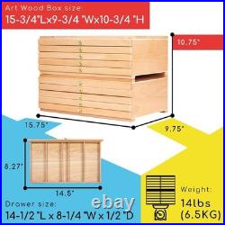 10-Drawer Artist Supply Storage Box Large Capacity Multi-Function Beech-Wood P