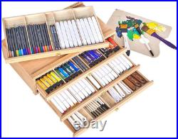 10-Drawer Artist Supply Storage Box Large Capacity Multi-Function Beech-Wood P
