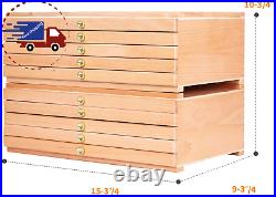 10-Drawer Artist Supply Storage Box Multi-Function Beech-Wood Pencil Box