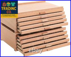 10-Drawer Artist Tool Supply Box with 5 Compartments per Drawer Hardwood Art B