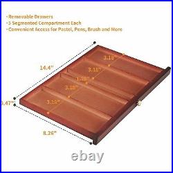 10-Drawer Wood Artist Supply Storage Box, Portable Beechwood Multifunc