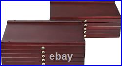 10-Drawer Wood Artist Supply Storage Box, Portable Beechwood Multifunctional Pen