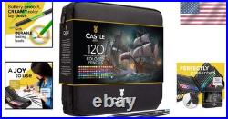 120 Colored Pencils for Artists Soft Cores, Zipper Case