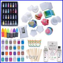 120pce Epoxy Resin Kit Trinket Boxes Molds, Dye, Glitter, Pigment, Cups, Sticks