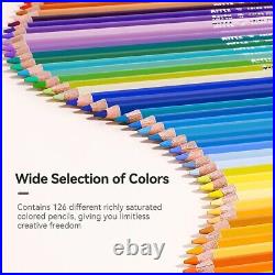 126 Colored Pencils Set with Protective Vertical Insert Box Organizer Soft Leads