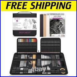 126-Piece Portable Drawing Kit with Sketchbook & Premium Pencils for Artists