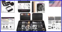 126-Piece Portable Drawing Kit with Sketchbook & Premium Pencils for Artists