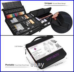 126-Piece Portable Drawing Kit with Sketchbook & Premium Pencils for Artists