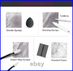 126-Piece Portable Drawing Kit with Sketchbook & Premium Pencils for Artists