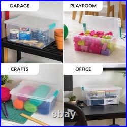 12 Qt Clear Craft Storage Bins with Lids 4-Pack for Organizing Art Supplies