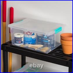 12 Qt Clear Craft Storage Bins with Lids 4-Pack for Organizing Art Supplies