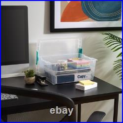 12 Qt Clear Craft Storage Bins with Lids 4-Pack for Organizing Art Supplies