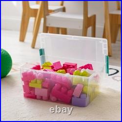 12 Qt Clear Craft Storage Bins with Lids 4-Pack for Organizing Art Supplies