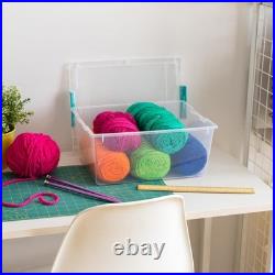 12 Qt Clear Craft Storage Bins with Lids 4-Pack for Organizing Art Supplies