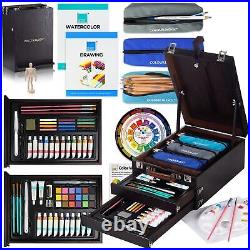 152 pc Wooden Easel Mixed Media Art Supplies Artist Painting and Drawing Ki