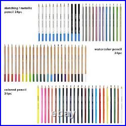 152 pc Wooden Easel Mixed Media Art Supplies Artist Painting and Drawing Ki