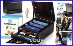 152 pc Wooden Easel Painting & Drawing Mixed Media Art Set Acrylic &