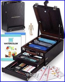 152 pc Wooden Easel Painting & Drawing Mixed Media Art Set Acrylic & 152 pc Wooden Easel Painting & Drawing Mixed Media Art Set Acrylic &