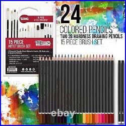 162-Piece Deluxe Mega Wood Box Art Painting & Drawing Set Artist Painting Pad