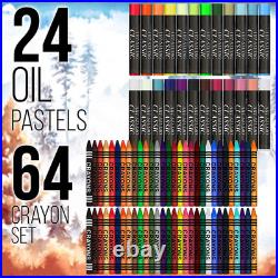 162-Piece Mega Wood Box Artist Kit with Painting, Drawing & Art Supplies for Adu