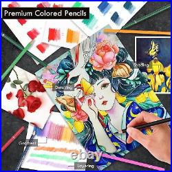 180 Colored Pencil Set for Adults Artists Rich Pigment Soft Core -12 Metall