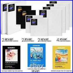 196Pcs Deluxe Artist Painting Set with French Easel, 48 Colors Acrylic & Oil