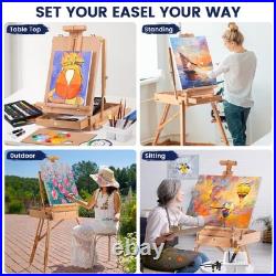 196Pcs Deluxe Artist Painting Set with French Easel, 48 Colors Acrylic & Oil 196Pcs Deluxe Artist Painting Set with French Easel, 48 Colors Acrylic & Oil