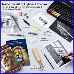 240PCS Artists Art Supplies Drawing Kit with 3 Sketchbook Coloring book