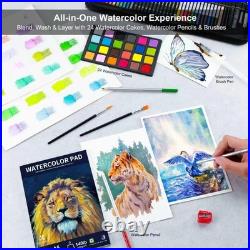 240PCS Artists Art Supplies Drawing Kit with 3 Sketchbook Coloring book