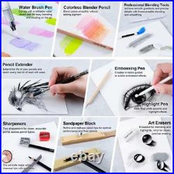 240PCS Artists Art Supplies Drawing Kit with 3 Sketchbook Coloring book