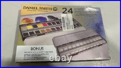 24 Color Watercolor Paint Set with Metal Box and 24 Empty Half Pans