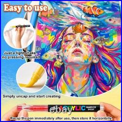 360 Colors Acrylic Paint Markers with a storage box, Soft Brush Tip Acrylic M