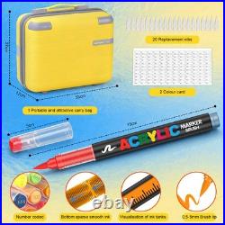 360 Colors Acrylic Paint Markers with a storage box, Soft Brush Tip Acrylic M