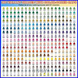 360 Colors Acrylic Paint Markers with a storage box, Soft Brush Tip Acrylic M