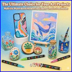 360 Colors Acrylic Paint Markers with a storage box, Soft Brush Tip Acrylic M