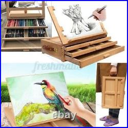 3-layer Artist Portable Easel Art Drawing Painting Wood Table Desktop Box Board