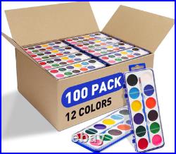 42 Pack Watercolor Paint Set Bulk for Kids, 12 Colors Washable Water Colors No