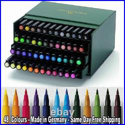 48 Brilliant Colours! Faber Castell Pitt Artists Brush Pens Markers Gift Box Set