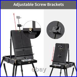 4 Legs Portable Beechwood French Easel, Black