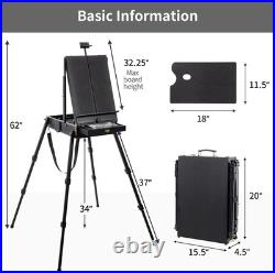 4 Legs Portable Beechwood French Easel, Black