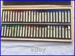 50 Sennelier Paris Oil Pastels Wooden Box France Pre-owned Designed by Picasso