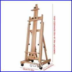 56 to 91 Adjustable Large Movable Artist Studio Easel Wooden Art Stand H-Frame