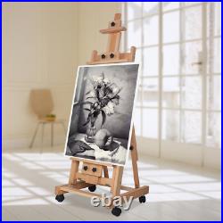 56 to 91 Adjustable Large Movable Artist Studio Easel Wooden Art Stand H-Frame